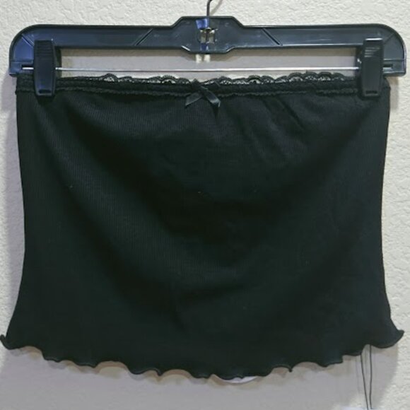 NWT More To Come black tube top with lace trim and a small bow detail Size S - Picture 1 of 7